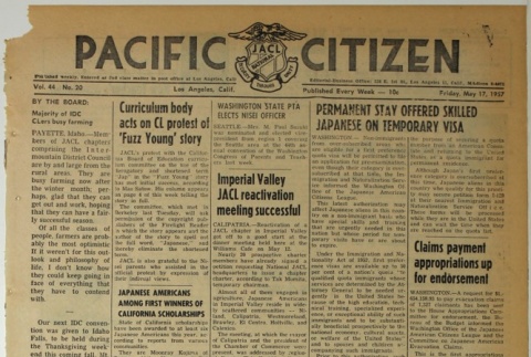 Pacific Citizen, Vol. 44, No. 20 (May 17, 1957) (ddr-pc-29-20)