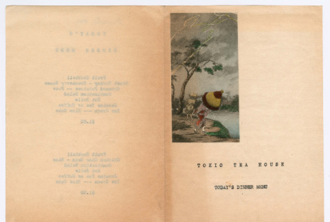 Tokio Tea House Dinner Menu (ddr-densho-508-1)