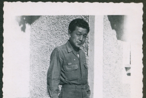 Taro Katayama standing outside (ddr-densho-368-478)