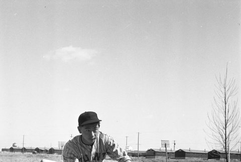 Baseball player preparing to bunt (ddr-fom-1-742)