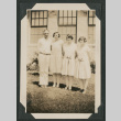 one man and three women outside a building (ddr-densho-378-496)