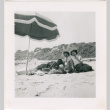 Mae Yoshiko (Miwa) Higaki, Naomi Higaki and 3rd person at the beach (ddr-densho-458-11)