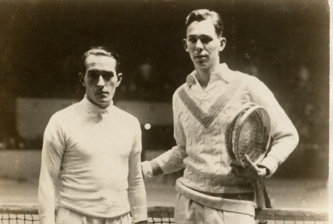 Ellsworth Vines and another tennis player on the court (ddr-njpa-1-2308)