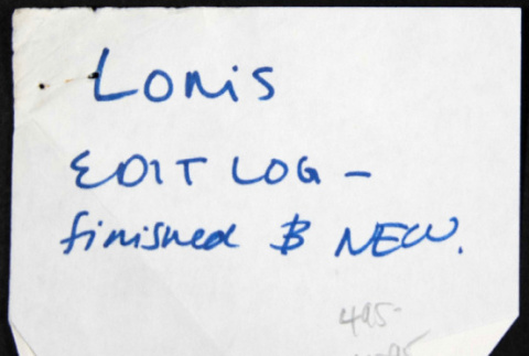 Loni Ding Nisei Soldier edit logs (ddr-densho-1007-1408)