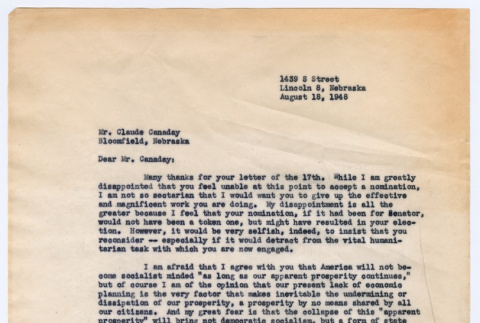 Letter from Joseph Ishikawa to Claude Canaday (ddr-densho-468-227)