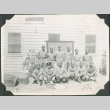 Group of men in uniform outside camp building (ddr-ajah-2-494)