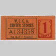 Wartime Civil Control Administration (WCCA) Center Store 1 cent ticket (ddr-densho-539-74)