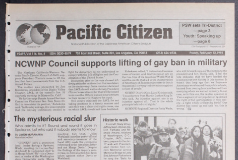 Pacific Citizen, Vol. 116, No. 6 (February 12,1993) (ddr-pc-65-6)