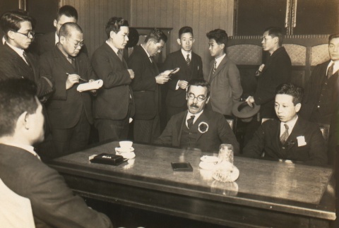 Ikuo Oyama and another Labour-Farmer Party leader with others (ddr-njpa-4-1662)