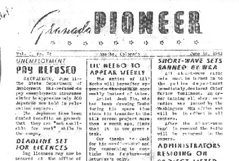 Granada Pioneer Vol. I No. 74 (June 16, 1943) (ddr-densho-147-75)