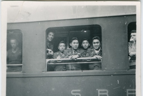 Soldiers on a train (ddr-densho-201-49)