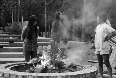 Campers around a bonfire (ddr-densho-336-262)