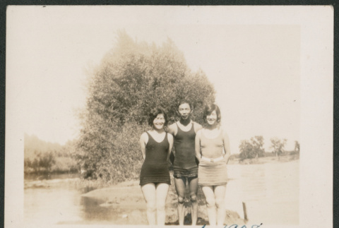 three people in swimsuits (ddr-densho-378-648)