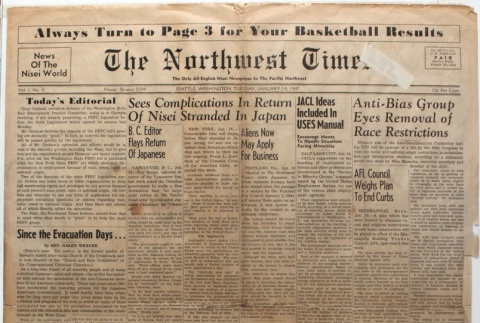 The Northwest Times Vol. 1 No. 4 (January 14, 1947) (ddr-densho-229-3)