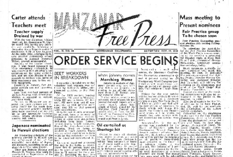Manzanar Free Press Vol. II No. 38 (October 17, 1942) (ddr-densho-125-82)