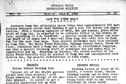 Poston Information Bulletin Vol. II No. 19 (July 3, 1942) (ddr-densho-145-45)