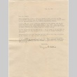 Letter to Kaneji Domoto regarding work clearance (ddr-densho-329-97)