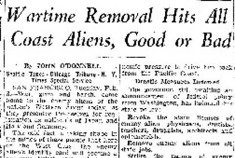 Wartime Removal Hits All Coast Aliens, Good or Bad (February 3, 1942) (ddr-densho-56-595)