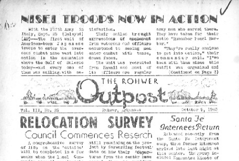 Rohwer Outpost Vol. III No. 29 (October 9, 1943) (ddr-densho-143-106)