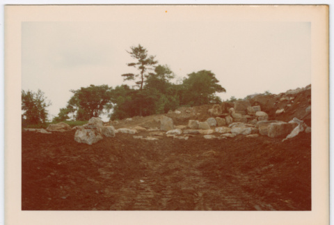 Rock waterfall and pond under construction (ddr-densho-377-2199)