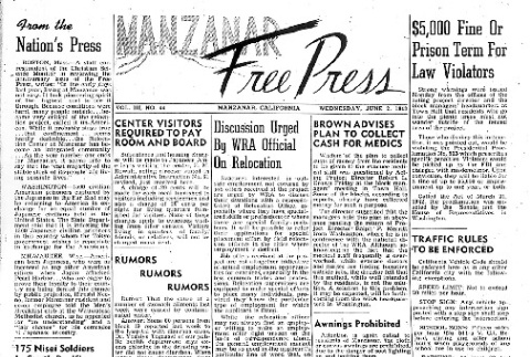 Manzanar Free Press Vol. III No. 44 (June 2, 1943) (ddr-densho-125-136)