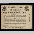 War ration book one, OPA form no. R-302, Donna Miyeko Nakamura (ddr-csujad-55-2453)