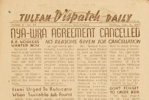 Tulean Dispatch Vol. 5 No. 65 (June 4, 1943) (ddr-densho-65-232)