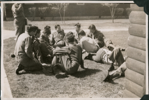 Group of men sitting on lawn (ddr-ajah-2-507)