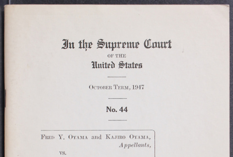 Brief of Amicus Curiae in support of Appellants from the Civil Rights Defense Union of Northern California in the case of Oyama v. California (ddr-densho-476-2)