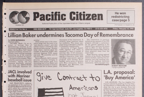 Pacific Citizen, Vol. 114, No. 6 (February 14, 1992) (ddr-pc-64-6)