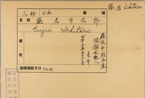 Envelope of Ichitaro Fujii photographs (ddr-njpa-5-981)