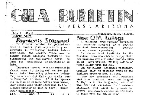 Gila Bulletin, Vol. I No. 2 (September 12, 1945) (ddr-densho-141-431)