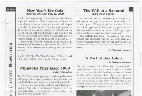 Seattle Chapter, JACL Reporter, Vol. 46, No. 7, July 2009 (ddr-sjacl-1-588)