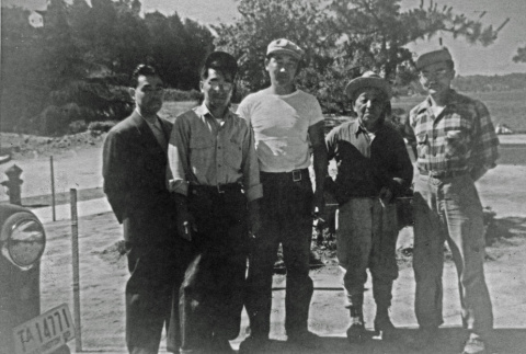 Fujitaro Kubota and crew on job at Lake Washington Blvd near Genesee, Wilson Ave. (ddr-densho-354-1554)