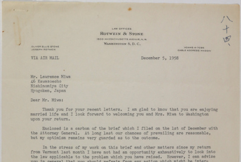 Letter from Oliver Ellis Stone to Lawrence Fumio Miwa (ddr-densho-437-126)