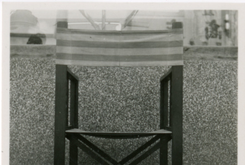Wood chair with canvas back and seat (ddr-densho-426-917)