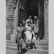 Former incarcerees leaving Central Methodist Church, Detroit, Michigan (ddr-csujad-14-34)