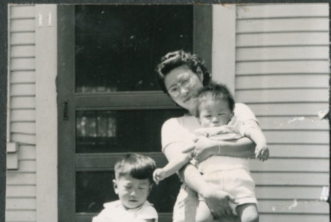 Woman and two children (ddr-densho-523-127)