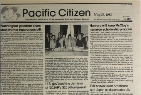 Pacific Citizen, Whole No. 2,240, Vol. 96, No. 20 (May 27, 1983) (ddr-pc-55-20)