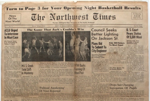 The Northwest Times Vol. 1 No. 3 (January 10, 1947) (ddr-densho-229-2)