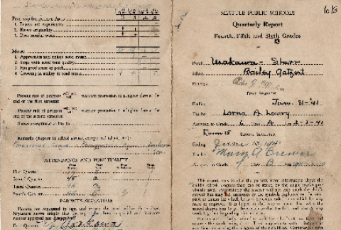 Sixth Grade Report Card (ddr-densho-474-145)