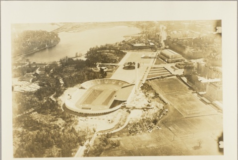 Aerial photograph of Helsiniki Olympic Stadium and the surrounding area (ddr-njpa-13-1031)