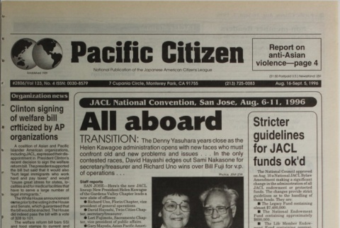 Pacific Citizen, Vol. 123, No. 4 (August 16-September 5, 1996) (ddr-pc-68-16)