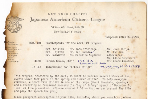Memo to Participants for April 21 JACL program (ddr-densho-329-1231)