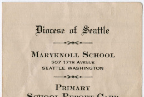 Grade Report, Maryknoll School (ddr-densho-355-59)