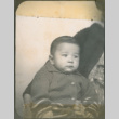 Baby sitting on unidentified person's lap (ddr-densho-483-595)