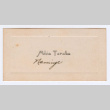 Mikio Tanabe's graduation name card (ddr-densho-550-118)