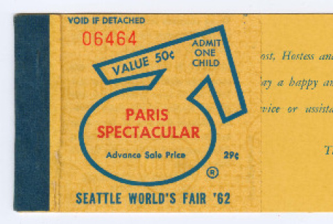 Seattle World's Fair Paris Spectacular ticket book (ddr-densho-477-326)