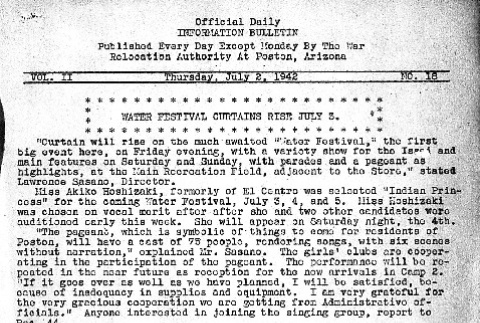 Poston Information Bulletin Vol. II No. 18 (July 2, 1942) (ddr-densho-145-44)