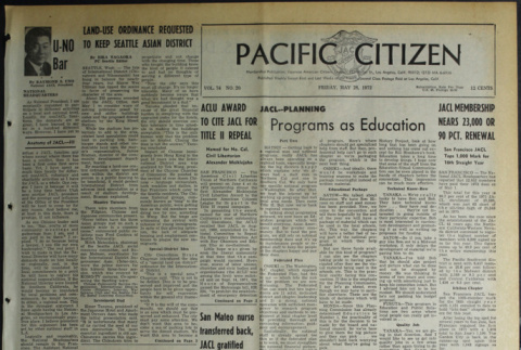 Pacific Citizen, Vol. 74, No. 20 (May 26, 1972) (ddr-pc-44-20)